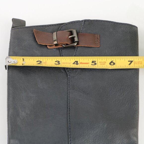 Halmanera Womens Riding Boot Size 38 8 Tall Black Leather Buckle Strap Italy - Picture 10 of 12